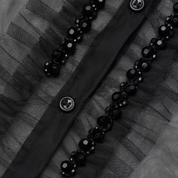 Simone Rocha x H&M Puff Sleeved Black Tulle Blouse - Picture 6 of 16